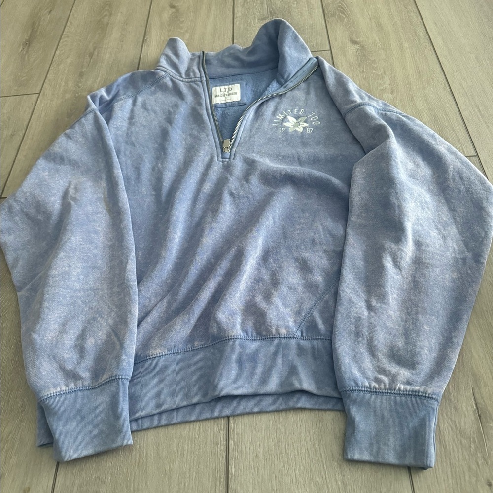 limited too Blue Zip-Up Sweater